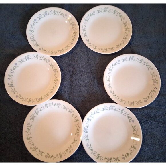 Corelle Country Cottage appetizer Plates 6.75 inch floral trim Set of 6 - Picture 1 of 6